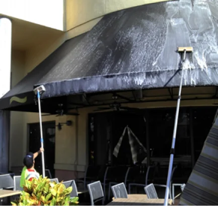 Canvas awning cleaning and maintenance in new york